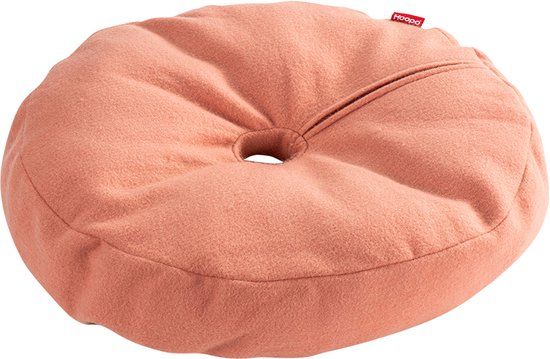 Hoopo® Donut Kattenbed - Zalmpink - Katoen/Wol - 60x60x12 cm