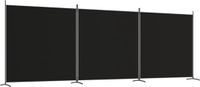 vidaXL Kamerscherm - 3 panelen - 525x180 cm - stof - zwart