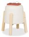 Relaxdays Teddy Fur Stool Poef/voetenbank Cylinder Wit