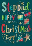 Avant Garde Studios Kerstkaart Stepdad Type op teal - 9 x 6 inch