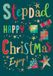 Avant Garde Studios Kerstkaart Stepdad Type op teal - 9 x 6 inch