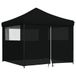 VidaXL Tente de réception, pliable, modèle pop-up, avec 4 panneaux latéraux, noir