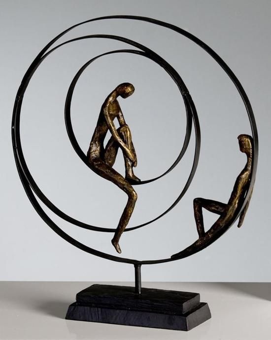 Rawa Geschenken Casablanca Rawa Geschenken Sculptuur Brons Wij Tweeen - Decoratief Beeld - Zwart/Brons
