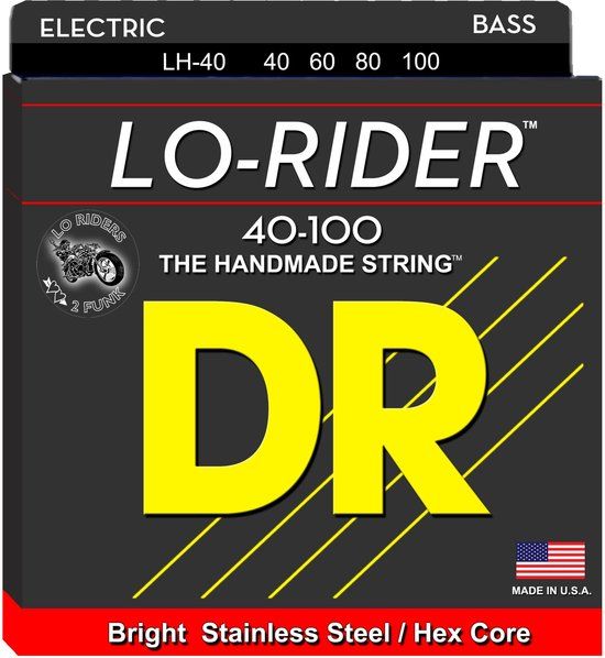 Lo Rider Stainless Steel LH-40 Bass Guitar Strings - 4 Pack