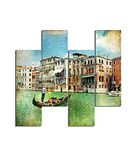 Homemania Muurfoto, Venezia, 4 steden en landschappen per woonkamer, meerkleurig, 76 x 0,3 x 50 cm, HM204PMDF167, MDF