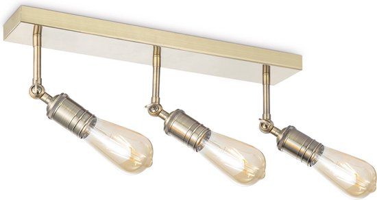 Home Sweet Home Vintage LED Opbouwspot Spy Messing 3-lichts Plafondspot