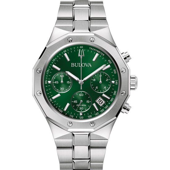 Bulova Precisionist 96B409 Heren Horloge - Zilverkleurig - 44 mm
