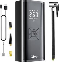 Olvy Compressor Bandenpomp - Draagbare Luchtcompressor - 7000 mAh - Elektrische Fietspomp - Fiets/Auto/Motor/Bal/Luchtbed