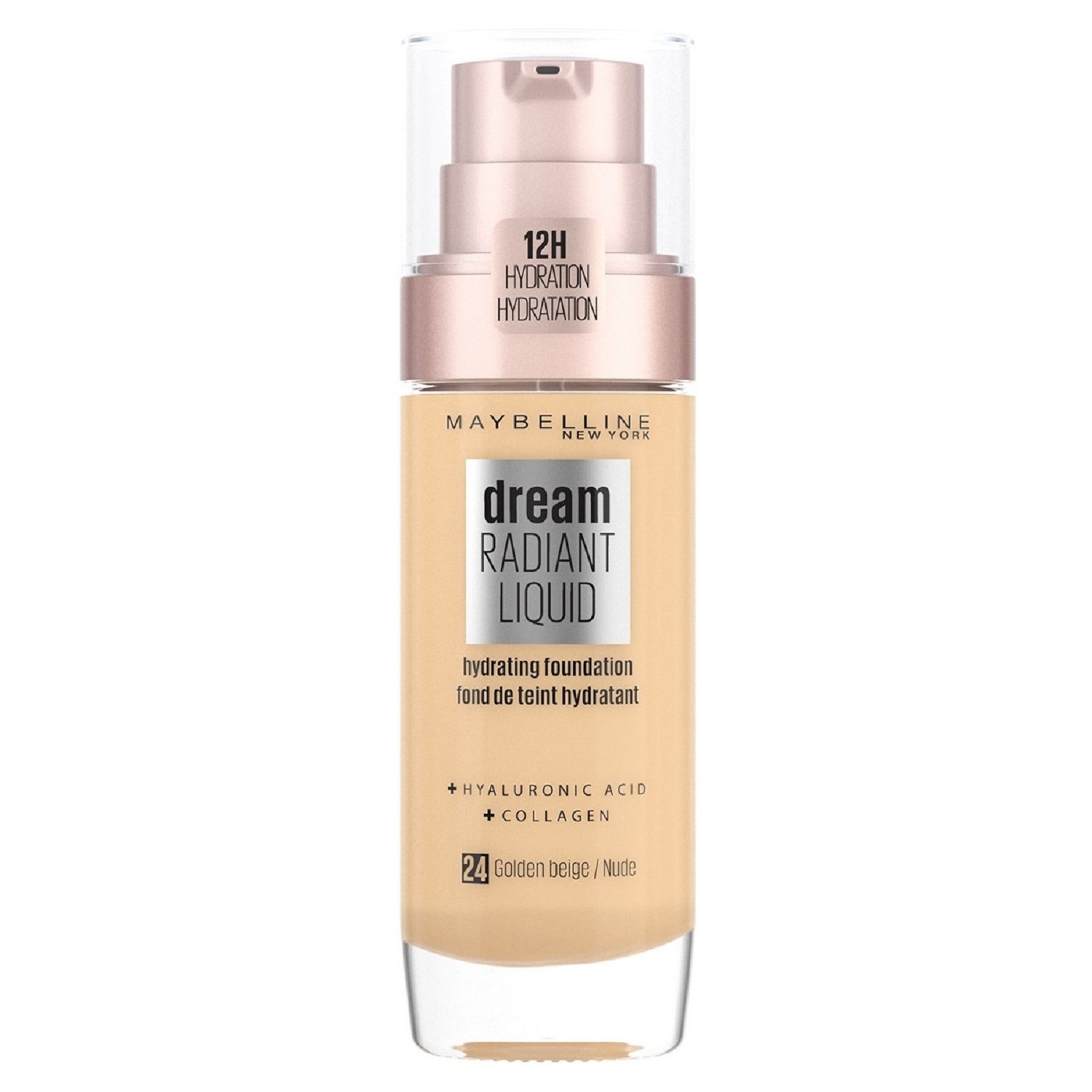 Maybelline Dream Radiant Liquid - 024 Golden Beige - Foundation Geschikt voor de Droge Huid met Hyaluronzuur - 30 ml