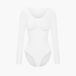 cfab - Bodysuit met corrigerende werking, lange mouwen en bijpassend slipje - Wit - XL