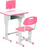 HOMCOM Kinderbureau en Stoelset Hoogteverstelbaar Lade Boekenrek Roze