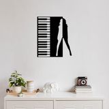Stijlvol zwart decoratief metalen wandaccessoire, 60 x 70 cm
