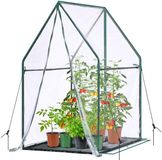 Famanu – Mini-broeikas voor binnen en buiten, 91,4 x 91,4 x 148,6 cm, met waterdichte pad voor kleine planten