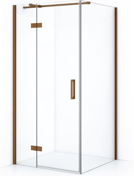 Maxaro Diamond Douchecabine 90x90cm Koper Helder Glas Draaideur