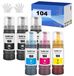 Epson 104 différentes cartouches de couleur (pack de 6) pour Epson EcoTank ET-1810, ET-2810 et autres modèles.