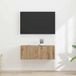 Maison Exclusive - Meuble TV mural, 2 pièces, fait main, placage chêne