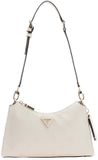 GUESS Cresidia II Top Zip Shoulder Bag Cream White Logo