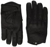 Korte Harley Style Korte Zwarte Leren Cruiser Handschoenen Thermisch met Hipora Waterdichte Liner (XL)