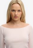 Superdry Athletic Essentials Kanten Longsleeve Top Dames Lange mouwen shirts Katoen/Polyester/Elastaan Candy Pink Maat 14