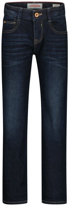 Vingino Baggio Jongens Regular Fit Jeans Katoen Elastaan Deep Dark Maat 164