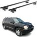 Aurilis Omac Barres De Toit Aluminium Certifiées Tüv Pour Hyundai Santa Fe I 2001-2006 – Pour Rails De Toit Standards – Rainure En T – Charge Max 90 Kg – 2 Antivols Noir