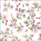 Ambiente Tafel diner servetten - Appelbloesem thema - 20x stuks - 33 x 33 cm - Lente/Zomer/Bloemen