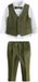 Next Jongens Set van Vest, Overhemd, Broek en Strik - Olijfgroen