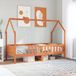 Maison Exclusive - Lit enfant, modèle maison, vert lavé, 80x200 cm, bois de pin