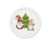Excelsa Gnomo Friends Set van 6 borden Panettone, porselein, diameter 31 cm, kerstdecoratie