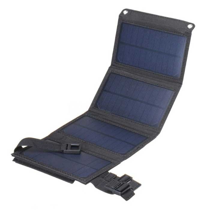 ZYCXEG Solar Oplader met 4 Zonnepanelen 20W - Draagbaar Flexibele Zonne-energie Batterij Lader Zon Zwart