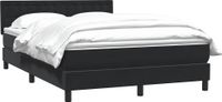 vidaXL Boxspring met matras fluweel zwart 160x210 cm