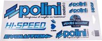 Polini sticker blauw wit zwart voor scooter cyclo nieuw