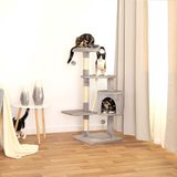 Merkloos / Sans marque Famanu Krabpaal Katten 112 cm Hoogte (Lichtgrijs)