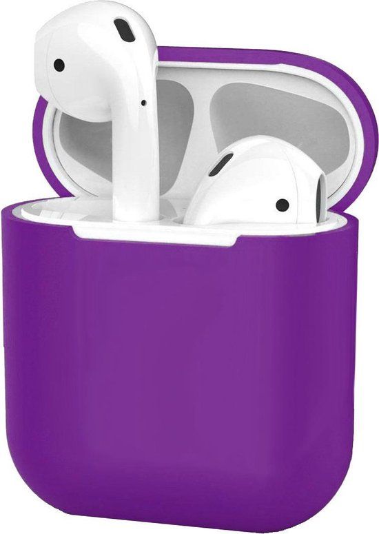 BTH Paars Siliconen Hoesje voor Apple AirPods 2 - Softcase - Schokbestendig