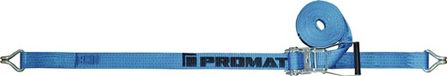 Promat/Tecwerk Sjorband | DIN EN 12195-2 | lengte 10 m breedte 50 mm | met ratel + punthaak | LC omdr. 5000 daN - 4000365126