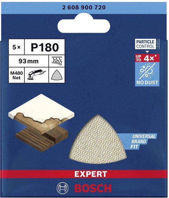 Bosch Accessories EXPERT M480 Schuurnet - 93mm - K180 - 5 stuks