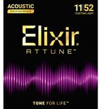 Elixir 21027 Attune Coated Cordes de guitare acoustique (11-52) Custom Light