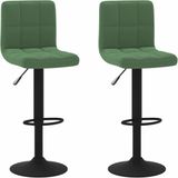 vidaXL Barkrukken - Set van 2 - Fluweel - Donkergroen