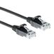ACT Zwarte 0,15 meter LSZH U/UTP CAT6 datacenter slimline patchkabel snagless met RJ45 connectoren