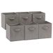 Amazon Basics Opvouwbare opbergkubus/organizer van stof met handgrepen, 6 stuks, effen grijs, 26,6 x 26,6 x 27,9 cm