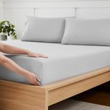 Kingsize hoeslaken zilver