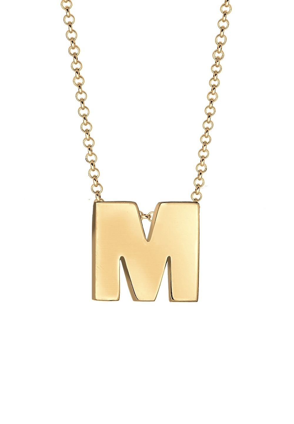 Elli Halsketting Letter M Initialen Trend Minimal 925 Zilver Verguld Dames