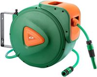 Gardebruk Tuinslanghaspel 20m + 2m Wandslangbox Tuin Tuinslang Groen Grijs