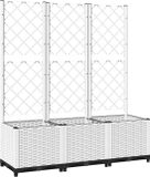 vidaXL Plantenbak met latwerk 120x40x136 cm Wit