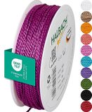 Halbach Seidenbänder Premium koord (roze), breedte 2 mm, lengte 50 m, Made in Germany en Öko-Tex gecertificeerd, glanzend satijnen koord van acetaat