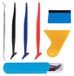 Folierakel Folierakel, ensemble de 6 pièces - Kit de raclettes microfibres - En plastique avec bord en feutre - Différentes duretés - Pour l'application de films de recouvrement de véhicules - Finition exceptionnelle