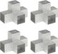 vidaXL Paalverbindingen 4 stuks X-vorm 101x101 mm gegalvaniseerd metaal