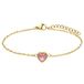 Lucardi Dames Stalen goldplated armband vintage roze hart