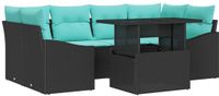 vidaXL Tuinbank - Zwart - Polyrattan