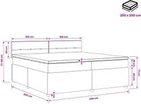 vidaXL Boxspringbed met matras, crème kleur, 200 x 200 cm, gestoffeerd